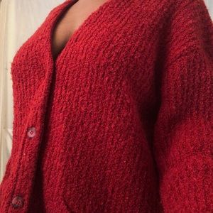 RED COZY KNIT SWEATER